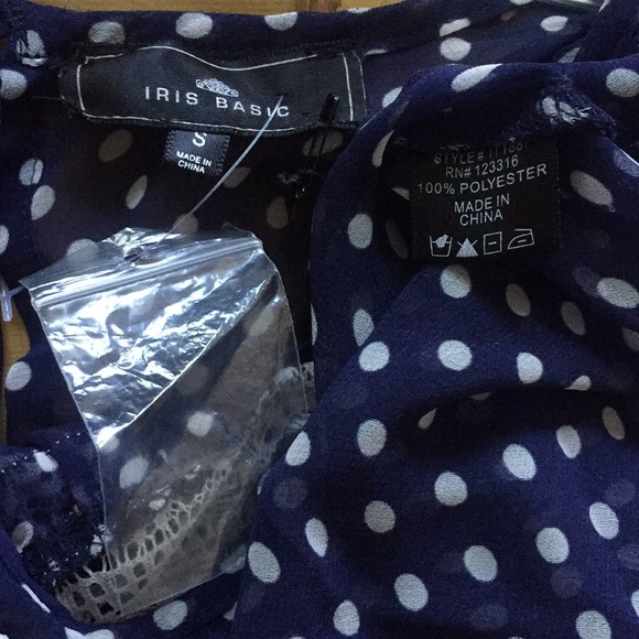 URBAN OUTFITTERS SEMI SHEER TOP POLKA DOT RETRO GIRLY CROP TANK TOP S - Picture 7 of 9